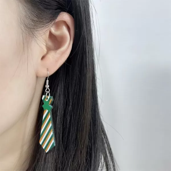 Clover Leaf Necktie Dangle Earrings for Women Girls Acrylic Cute Long Green White Stripe Tie Lucky Shamrock Celebration Statement Drop Earrings Fashion Lightweight St Patricks Day Holiday Jewelry Gifts SouvenirsClover Leaf Necktie Dangle Earrings for Women Girls Acrylic Cute Long Green White Stripe Tie Lucky Shamrock Celebration Statement Drop Earrings Fashion Lightweight St Patricks Day Holiday Jewelry Gifts Souvenirs