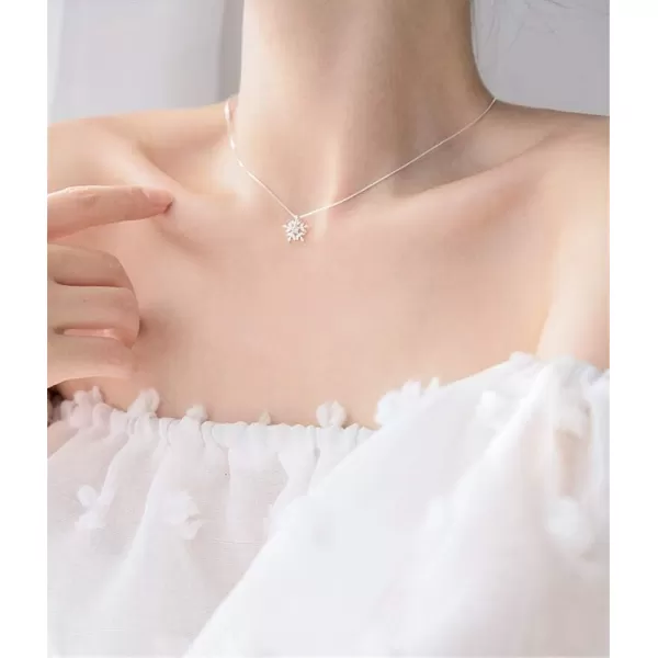 Crystal Snowflake Necklace for Women Girls S925 Sterling Silver White Gold Plated Charm Cubic Zirconia Cute Winter Flower Pendant Choker Adjustable Box Chain 18 Inch Delicate Wedding Christmas GiftsCrystal Snowflake Necklace for Women Girls S925 Sterling Silver White Gold Plated Charm Cubic Zirconia Cute Winter Flower Pendant Choker Adjustable Box Chain 18 Inch Delicate Wedding Christmas Gifts