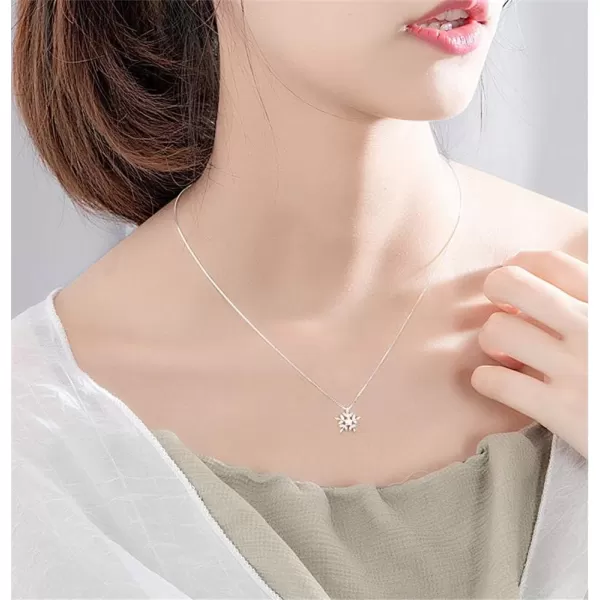 Crystal Snowflake Necklace for Women Girls S925 Sterling Silver White Gold Plated Charm Cubic Zirconia Cute Winter Flower Pendant Choker Adjustable Box Chain 18 Inch Delicate Wedding Christmas GiftsCrystal Snowflake Necklace for Women Girls S925 Sterling Silver White Gold Plated Charm Cubic Zirconia Cute Winter Flower Pendant Choker Adjustable Box Chain 18 Inch Delicate Wedding Christmas Gifts