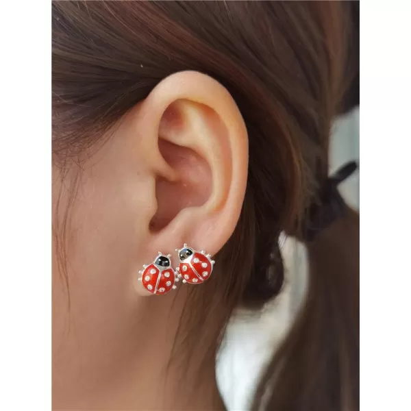 Cute Ladybug Tiny Stud Earrings for Women Girls 925 Sterling Silver Hypoallergenic Dainty Red Bugs Black Head Small Lucky Post Tragus Fashion Animal Jewelry Birthday Christmas Gifts for DaughterCute Ladybug Tiny Stud Earrings for Women Girls 925 Sterling Silver Hypoallergenic Dainty Red Bugs Black Head Small Lucky Post Tragus Fashion Animal Jewelry Birthday Christmas Gifts for Daughter