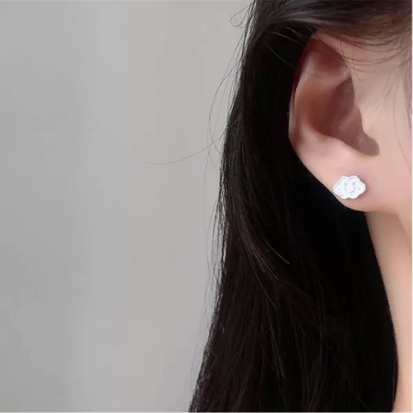 Cute Smiley Cloud Stud Earrings for Women Girls 925 Sterling Silver Hypoallergenic Enamel Tiny Small Happy Face Cartilage Tragus Post Dainty Weather Piercing Jewelry Gifts for Daughter NieceCute Smiley Cloud Stud Earrings for Women Girls 925 Sterling Silver Hypoallergenic Enamel Tiny Small Happy Face Cartilage Tragus Post Dainty Weather Piercing Jewelry Gifts for Daughter Niece