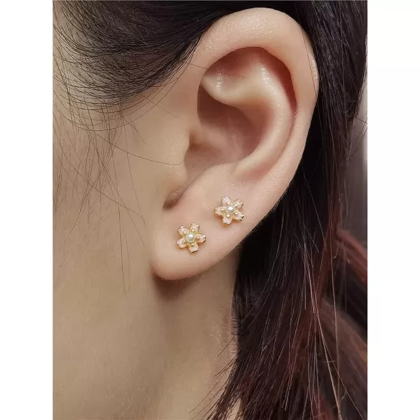 Dainty Cherry Flower Earrings 925 Sterling Silver Small Studs Earring for Women Girls Gold Plated Cute Pink Blossom Sakura Faux Pearl Cartilage Tragus Post Hypoallergenic Lucky Birthday WeddingDainty Cherry Flower Earrings 925 Sterling Silver Small Studs Earring for Women Girls Gold Plated Cute Pink Blossom Sakura Faux Pearl Cartilage Tragus Post Hypoallergenic Lucky Birthday Wedding