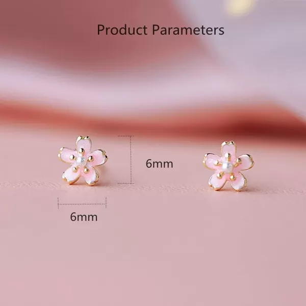Dainty Cherry Flower Earrings 925 Sterling Silver Small Studs Earring for Women Girls Gold Plated Cute Pink Blossom Sakura Faux Pearl Cartilage Tragus Post Hypoallergenic Lucky Birthday WeddingDainty Cherry Flower Earrings 925 Sterling Silver Small Studs Earring for Women Girls Gold Plated Cute Pink Blossom Sakura Faux Pearl Cartilage Tragus Post Hypoallergenic Lucky Birthday Wedding