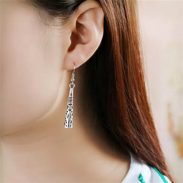Geometric Filigree Dangle Drop Earrings for Women Girls Vintage Bell Cone Charms Dangling Hook Stud Earring Boho Unique Oxidized JewelryGeometric Filigree Dangle Drop Earrings for Women Girls Vintage Bell Cone Charms Dangling Hook Stud Earring Boho Unique Oxidized Jewelry