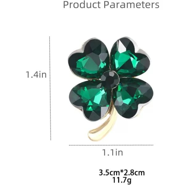 Green Hearted Rhinestone Clover Leaf Brooch Pin for Women Girls Unisex Gold Plated Fashion Crystal Flower Brooches Lapel Pins Lucky Decor Dress Accessories St Patricks Day Holiday Festival Party Jewelry GiftGreen Hearted Rhinestone Clover Leaf Brooch Pin for Women Girls Unisex Gold Plated Fashion Crystal Flower Brooches Lapel Pins Lucky Decor Dress Accessories St Patricks Day Holiday Festival Party Jewelry Gift