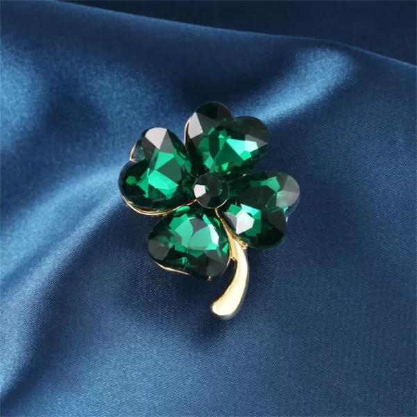 Green Hearted Rhinestone Clover Leaf Brooch Pin for Women Girls Unisex Gold Plated Fashion Crystal Flower Brooches Lapel Pins Lucky Decor Dress Accessories St Patricks Day Holiday Festival Party Jewelry GiftGreen Hearted Rhinestone Clover Leaf Brooch Pin for Women Girls Unisex Gold Plated Fashion Crystal Flower Brooches Lapel Pins Lucky Decor Dress Accessories St Patricks Day Holiday Festival Party Jewelry Gift