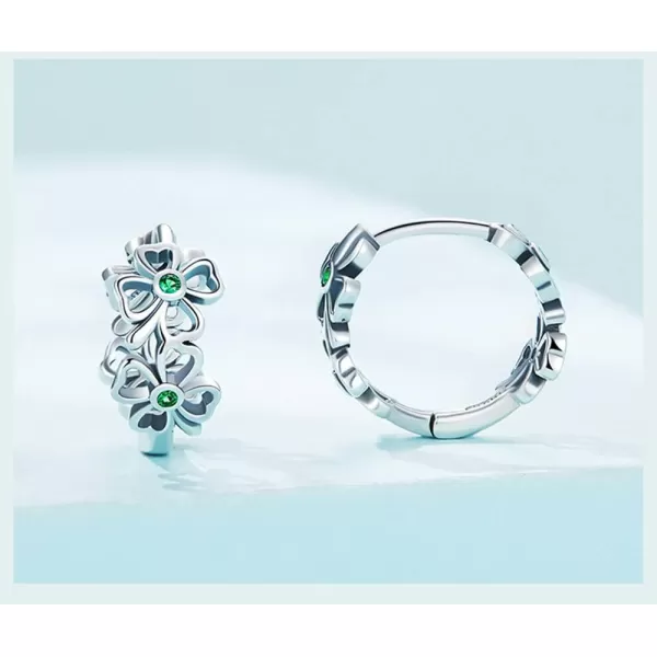 Huggie CZ Clover Hoop Earrings for Women Girls 925 Sterling Silver Green Crystal Hypoallergenic Small Flower Leaf Hoops Cuff Cartilage Elegant Lucky Birthday StPatricks Day Jewelry GiftsHuggie CZ Clover Hoop Earrings for Women Girls 925 Sterling Silver Green Crystal Hypoallergenic Small Flower Leaf Hoops Cuff Cartilage Elegant Lucky Birthday StPatricks Day Jewelry Gifts