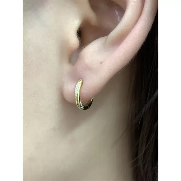 Huggie Earrings 925 Sterling Silver Small Hoop Cartilage Earring for Women Girls Hypoallergenic Twisted Cubic Zirconia Cute Birthday Christmas Wedding Piercing Jewelry Dainty Gifts 14K Gold PlatedHuggie Earrings 925 Sterling Silver Small Hoop Cartilage Earring for Women Girls Hypoallergenic Twisted Cubic Zirconia Cute Birthday Christmas Wedding Piercing Jewelry Dainty Gifts 14K Gold Plated