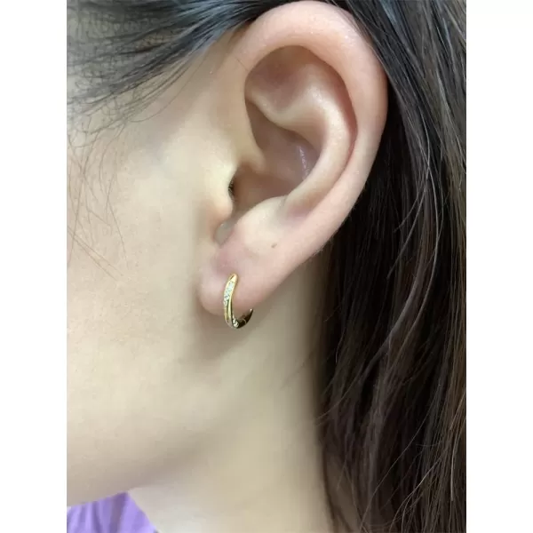 Huggie Earrings 925 Sterling Silver Small Hoop Cartilage Earring for Women Girls Hypoallergenic Twisted Cubic Zirconia Cute Birthday Christmas Wedding Piercing Jewelry Dainty Gifts 14K Gold PlatedHuggie Earrings 925 Sterling Silver Small Hoop Cartilage Earring for Women Girls Hypoallergenic Twisted Cubic Zirconia Cute Birthday Christmas Wedding Piercing Jewelry Dainty Gifts 14K Gold Plated