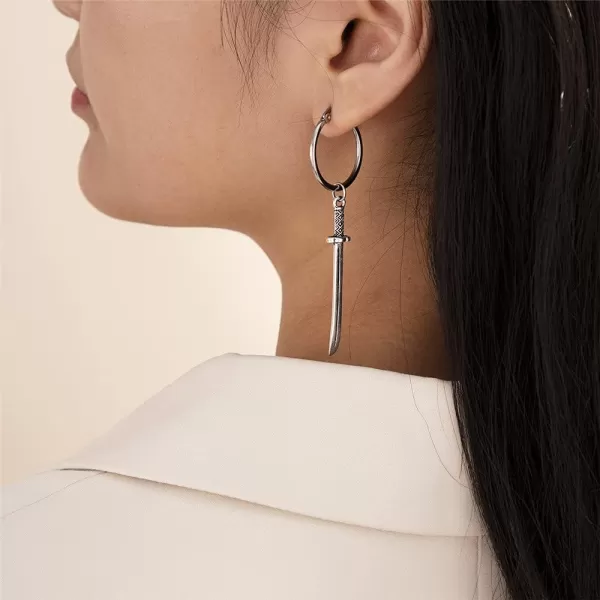 Long Sword Dangle Small Hoop Earrings for Women Girls Hypoallergenic Unisex Charms Dagger Katana Knift Drop Dangling ClickTop Leverback Huggie Hoops Cuff Earring Fashion Punk JewelryLong Sword Dangle Small Hoop Earrings for Women Girls Hypoallergenic Unisex Charms Dagger Katana Knift Drop Dangling ClickTop Leverback Huggie Hoops Cuff Earring Fashion Punk Jewelry