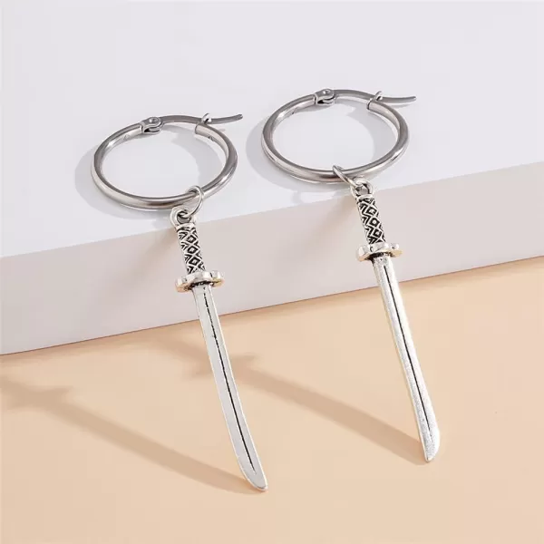 Long Sword Dangle Small Hoop Earrings for Women Girls Hypoallergenic Unisex Charms Dagger Katana Knift Drop Dangling ClickTop Leverback Huggie Hoops Cuff Earring Fashion Punk JewelryLong Sword Dangle Small Hoop Earrings for Women Girls Hypoallergenic Unisex Charms Dagger Katana Knift Drop Dangling ClickTop Leverback Huggie Hoops Cuff Earring Fashion Punk Jewelry