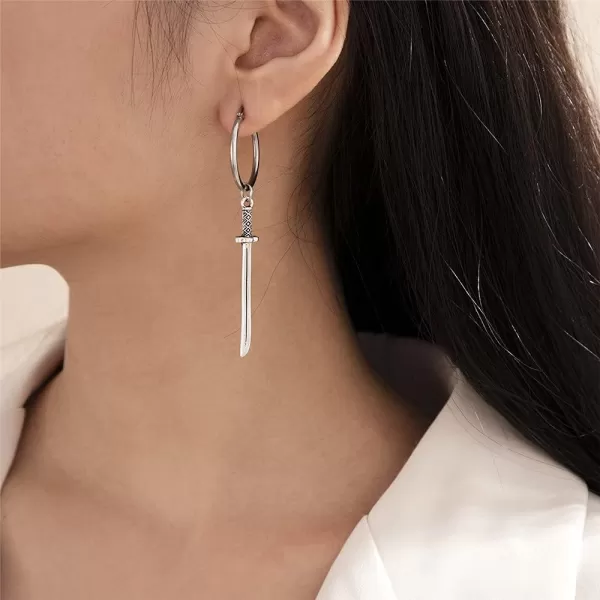 Long Sword Dangle Small Hoop Earrings for Women Girls Hypoallergenic Unisex Charms Dagger Katana Knift Drop Dangling ClickTop Leverback Huggie Hoops Cuff Earring Fashion Punk JewelryLong Sword Dangle Small Hoop Earrings for Women Girls Hypoallergenic Unisex Charms Dagger Katana Knift Drop Dangling ClickTop Leverback Huggie Hoops Cuff Earring Fashion Punk Jewelry