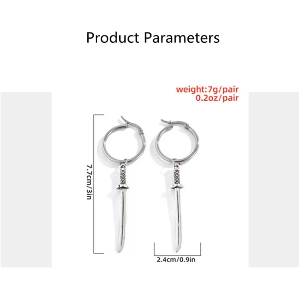 Long Sword Dangle Small Hoop Earrings for Women Girls Hypoallergenic Unisex Charms Dagger Katana Knift Drop Dangling ClickTop Leverback Huggie Hoops Cuff Earring Fashion Punk JewelryLong Sword Dangle Small Hoop Earrings for Women Girls Hypoallergenic Unisex Charms Dagger Katana Knift Drop Dangling ClickTop Leverback Huggie Hoops Cuff Earring Fashion Punk Jewelry