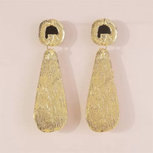 Long Teardrop Dangle Earrings for Women Girls Gold Plated Exggerated Boho Resin Irregular Geometric Lightweight Triangle Xmas Statement Drop Dangling Studs Fashion Chic Vintage Baroque Holiday Party JewelryBlack and White