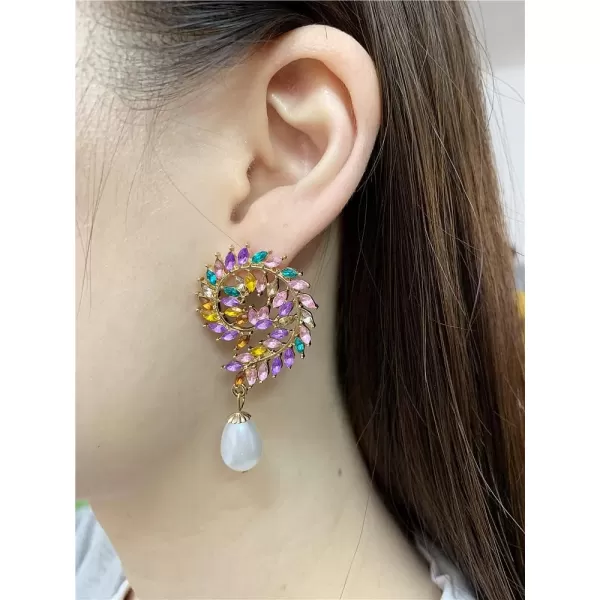 Luxury CZ Leaf Statement Earrings for Women Girls Fashion Twisted Screw Cubic Zirconia Cluster Imitation Baroque Pearl Dangle Drop Stud Lightweight Wedding Anniversary Christmas Decorated JewelryLuxury CZ Leaf Statement Earrings for Women Girls Fashion Twisted Screw Cubic Zirconia Cluster Imitation Baroque Pearl Dangle Drop Stud Lightweight Wedding Anniversary Christmas Decorated Jewelry