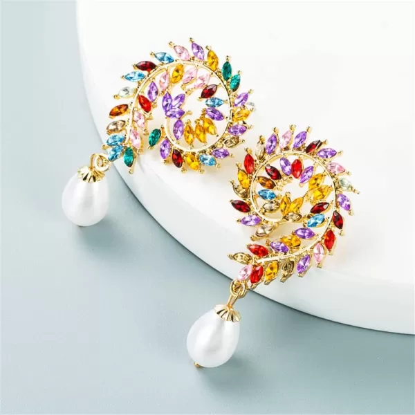 Luxury CZ Leaf Statement Earrings for Women Girls Fashion Twisted Screw Cubic Zirconia Cluster Imitation Baroque Pearl Dangle Drop Stud Lightweight Wedding Anniversary Christmas Decorated JewelryLuxury CZ Leaf Statement Earrings for Women Girls Fashion Twisted Screw Cubic Zirconia Cluster Imitation Baroque Pearl Dangle Drop Stud Lightweight Wedding Anniversary Christmas Decorated Jewelry