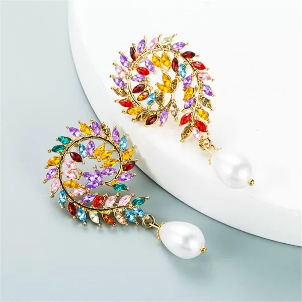 Luxury CZ Leaf Statement Earrings for Women Girls Fashion Twisted Screw Cubic Zirconia Cluster Imitation Baroque Pearl Dangle Drop Stud Lightweight Wedding Anniversary Christmas Decorated JewelryLuxury CZ Leaf Statement Earrings for Women Girls Fashion Twisted Screw Cubic Zirconia Cluster Imitation Baroque Pearl Dangle Drop Stud Lightweight Wedding Anniversary Christmas Decorated Jewelry