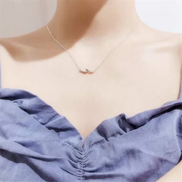 Ocean Wave Necklace for Women Teen Girls 925 Sterling Silver 18K White Gold Plated Minimalist Line Pendant Choker Necklace Adjustable Chain 18 Sea Beach Summer Jewelry Gift for Surfer LoverOcean Wave Necklace for Women Teen Girls 925 Sterling Silver 18K White Gold Plated Minimalist Line Pendant Choker Necklace Adjustable Chain 18 Sea Beach Summer Jewelry Gift for Surfer Lover