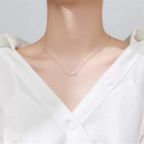 Ocean Wave Necklace for Women Teen Girls 925 Sterling Silver 18K White Gold Plated Minimalist Line Pendant Choker Necklace Adjustable Chain 18 Sea Beach Summer Jewelry Gift for Surfer LoverOcean Wave Necklace for Women Teen Girls 925 Sterling Silver 18K White Gold Plated Minimalist Line Pendant Choker Necklace Adjustable Chain 18 Sea Beach Summer Jewelry Gift for Surfer Lover