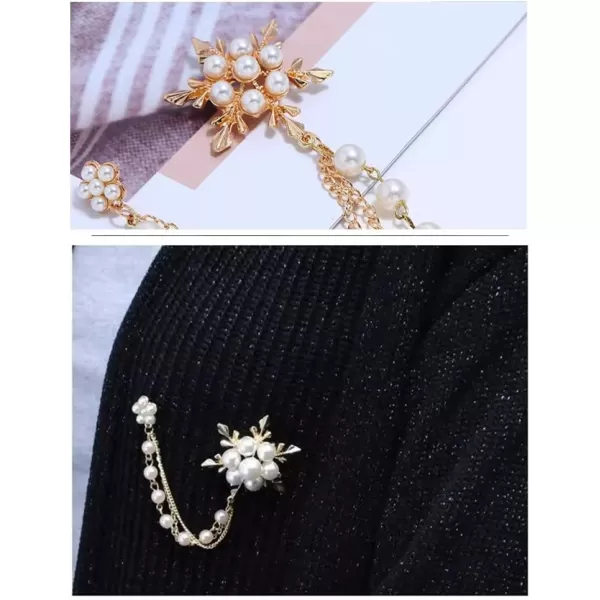 Pearl Snowflake Flower Brooches for Women Girls Fashion Gold Tone Tassel Chain Drop Dangling Brooch Pin Breastpin Sweater Guard Clip Dainty Lapel Pins Dress Accessories Jewelry Birthday ChristmasPearl Snowflake Flower Brooches for Women Girls Fashion Gold Tone Tassel Chain Drop Dangling Brooch Pin Breastpin Sweater Guard Clip Dainty Lapel Pins Dress Accessories Jewelry Birthday Christmas
