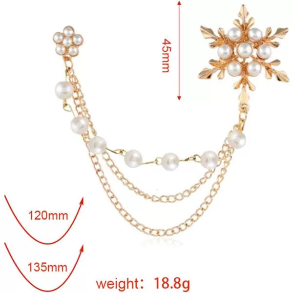 Pearl Snowflake Flower Brooches for Women Girls Fashion Gold Tone Tassel Chain Drop Dangling Brooch Pin Breastpin Sweater Guard Clip Dainty Lapel Pins Dress Accessories Jewelry Birthday ChristmasPearl Snowflake Flower Brooches for Women Girls Fashion Gold Tone Tassel Chain Drop Dangling Brooch Pin Breastpin Sweater Guard Clip Dainty Lapel Pins Dress Accessories Jewelry Birthday Christmas
