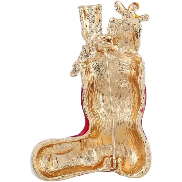Red Santa Stocking Sock Gift Box Christmas Brooches Pin for Women Girls Men Alloy Gold Plated Cute Snowflake Brooch Dress Accessories Winter Party Decor Jewelry GiftsRed Santa Stocking Sock Gift Box Christmas Brooches Pin for Women Girls Men Alloy Gold Plated Cute Snowflake Brooch Dress Accessories Winter Party Decor Jewelry Gifts