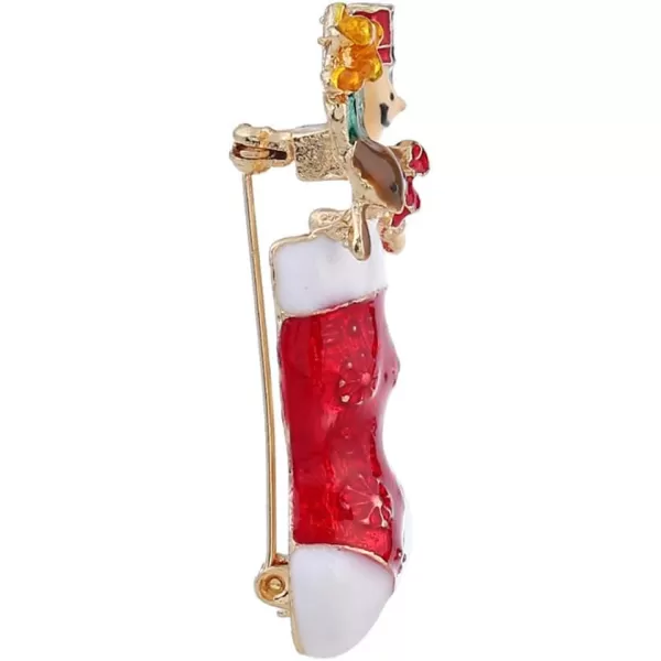Red Santa Stocking Sock Gift Box Christmas Brooches Pin for Women Girls Men Alloy Gold Plated Cute Snowflake Brooch Dress Accessories Winter Party Decor Jewelry GiftsRed Santa Stocking Sock Gift Box Christmas Brooches Pin for Women Girls Men Alloy Gold Plated Cute Snowflake Brooch Dress Accessories Winter Party Decor Jewelry Gifts