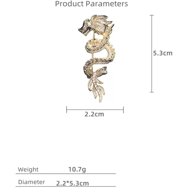 Rhinestone Dragon Brooch Pin for Women Girls Men Gold Plated Fashion Crystal Mythical Creatures Animal Brooches Lapel Pins Dainty Dress Suit Accessories Cute Christmas Lunar Year HipHop Jewelry Gift Souvenir for FriendRhinestone Dragon Brooch Pin for Women Girls Men Gold Plated Fashion Crystal Mythical Creatures Animal Brooches Lapel Pins Dainty Dress Suit Accessories Cute Christmas Lunar Year HipHop Jewelry Gift Souvenir for Friend