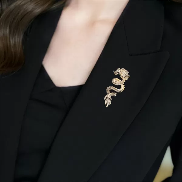 Rhinestone Dragon Brooch Pin for Women Girls Men Gold Plated Fashion Crystal Mythical Creatures Animal Brooches Lapel Pins Dainty Dress Suit Accessories Cute Christmas Lunar Year HipHop Jewelry Gift Souvenir for FriendRhinestone Dragon Brooch Pin for Women Girls Men Gold Plated Fashion Crystal Mythical Creatures Animal Brooches Lapel Pins Dainty Dress Suit Accessories Cute Christmas Lunar Year HipHop Jewelry Gift Souvenir for Friend