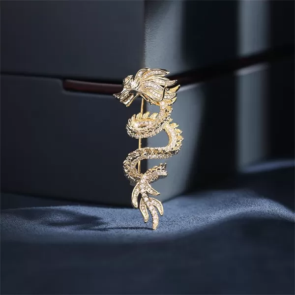 Rhinestone Dragon Brooch Pin for Women Girls Men Gold Plated Fashion Crystal Mythical Creatures Animal Brooches Lapel Pins Dainty Dress Suit Accessories Cute Christmas Lunar Year HipHop Jewelry Gift Souvenir for FriendRhinestone Dragon Brooch Pin for Women Girls Men Gold Plated Fashion Crystal Mythical Creatures Animal Brooches Lapel Pins Dainty Dress Suit Accessories Cute Christmas Lunar Year HipHop Jewelry Gift Souvenir for Friend