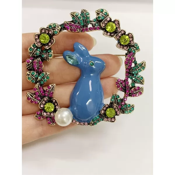 Rhinestone Flower Rabbit Brooch for Women Girls Fashion Cute Enamel Crystal Flowers Wreath Shell Pearl Animal Brooches Lapel Pins Dainty Easter Christmas Festival Decoration Jewelry GiftRhinestone Flower Rabbit Brooch for Women Girls Fashion Cute Enamel Crystal Flowers Wreath Shell Pearl Animal Brooches Lapel Pins Dainty Easter Christmas Festival Decoration Jewelry Gift
