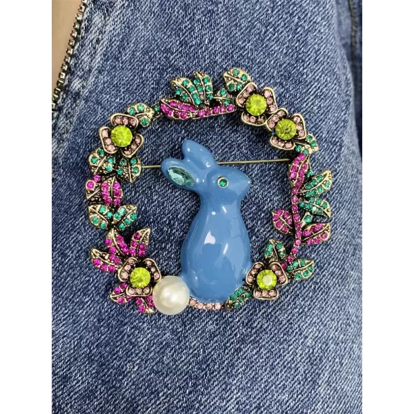 Rhinestone Flower Rabbit Brooch for Women Girls Fashion Cute Enamel Crystal Flowers Wreath Shell Pearl Animal Brooches Lapel Pins Dainty Easter Christmas Festival Decoration Jewelry GiftRhinestone Flower Rabbit Brooch for Women Girls Fashion Cute Enamel Crystal Flowers Wreath Shell Pearl Animal Brooches Lapel Pins Dainty Easter Christmas Festival Decoration Jewelry Gift