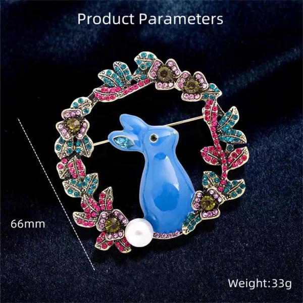 Rhinestone Flower Rabbit Brooch for Women Girls Fashion Cute Enamel Crystal Flowers Wreath Shell Pearl Animal Brooches Lapel Pins Dainty Easter Christmas Festival Decoration Jewelry GiftRhinestone Flower Rabbit Brooch for Women Girls Fashion Cute Enamel Crystal Flowers Wreath Shell Pearl Animal Brooches Lapel Pins Dainty Easter Christmas Festival Decoration Jewelry Gift