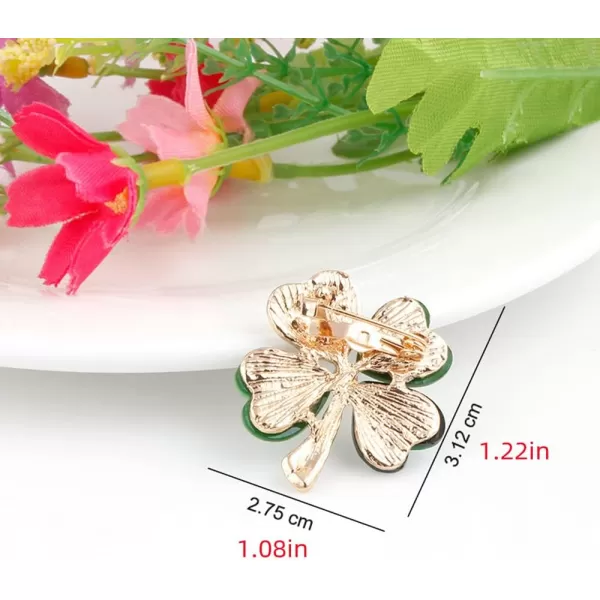 Rhinestone Hearted Clover Leaf Brooch Pin for Women Girls Unisex Gold Plated Vintage Crystal Green Shamrock Flower Brooches Lapel Pins Lucky Decor Dress Accessories St Patricks Day Holiday Anniversary Jewelry GiftRhinestone Hearted Clover Leaf Brooch Pin for Women Girls Unisex Gold Plated Vintage Crystal Green Shamrock Flower Brooches Lapel Pins Lucky Decor Dress Accessories St Patricks Day Holiday Anniversary Jewelry Gift
