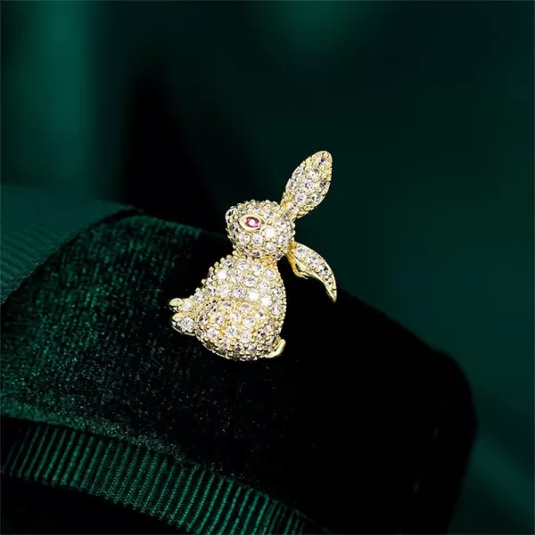 Rhinestone Rabbit Animal Brooch Pin for Women Girls Fashion Cute Gold Plated Crystal Birthstone Brooches Lapel Pins Dainty Dress Accessories Birthday Christmas Easter Party Jewelry Gift for DaughterRhinestone Rabbit Animal Brooch Pin for Women Girls Fashion Cute Gold Plated Crystal Birthstone Brooches Lapel Pins Dainty Dress Accessories Birthday Christmas Easter Party Jewelry Gift for Daughter
