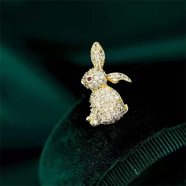 Rhinestone Rabbit Animal Brooch Pin for Women Girls Fashion Cute Gold Plated Crystal Birthstone Brooches Lapel Pins Dainty Dress Accessories Birthday Christmas Easter Party Jewelry Gift for DaughterRhinestone Rabbit Animal Brooch Pin for Women Girls Fashion Cute Gold Plated Crystal Birthstone Brooches Lapel Pins Dainty Dress Accessories Birthday Christmas Easter Party Jewelry Gift for Daughter