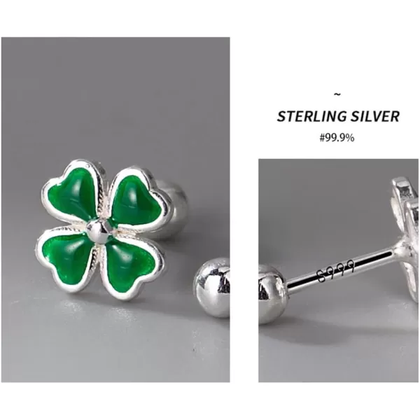 Tiny Clover Flower Earrings for Women Girls 925 Sterling Silver Hypoallergenic 18G Green Love Heart 4 Leaf Petal Cute Small Ball Studs Cartilage Piercing Tragus Post Lucky Dainty Gifts for Daughter Sister FriendTiny Clover Flower Earrings for Women Girls 925 Sterling Silver Hypoallergenic 18G Green Love Heart 4 Leaf Petal Cute Small Ball Studs Cartilage Piercing Tragus Post Lucky Dainty Gifts for Daughter Sister Friend