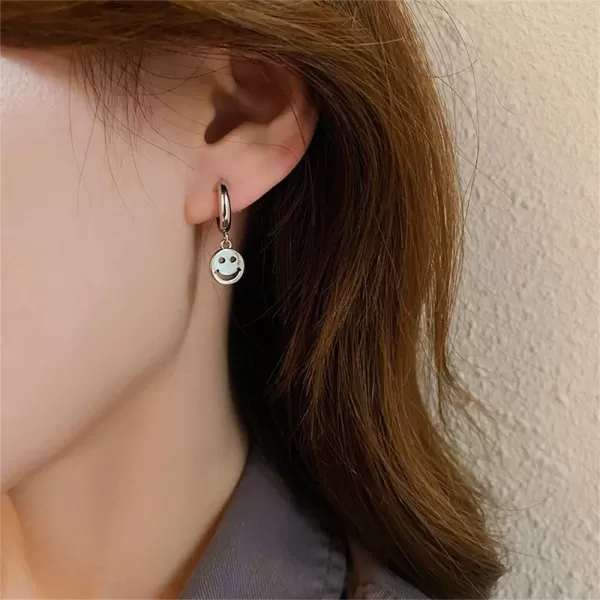 Vintage Smiley Coin Dangle Small Hoop Earrings for Women Girls Silver Plated Cute Charms Hollow Round Happy Face Disc Ball Drop Huggie Hoops Cartilage Cuff Clip Hypoallergenic Friendly Jewelry GiftsVintage Smiley Coin Dangle Small Hoop Earrings for Women Girls Silver Plated Cute Charms Hollow Round Happy Face Disc Ball Drop Huggie Hoops Cartilage Cuff Clip Hypoallergenic Friendly Jewelry Gifts