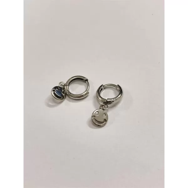 Vintage Smiley Coin Dangle Small Hoop Earrings for Women Girls Silver Plated Cute Charms Hollow Round Happy Face Disc Ball Drop Huggie Hoops Cartilage Cuff Clip Hypoallergenic Friendly Jewelry GiftsVintage Smiley Coin Dangle Small Hoop Earrings for Women Girls Silver Plated Cute Charms Hollow Round Happy Face Disc Ball Drop Huggie Hoops Cartilage Cuff Clip Hypoallergenic Friendly Jewelry Gifts
