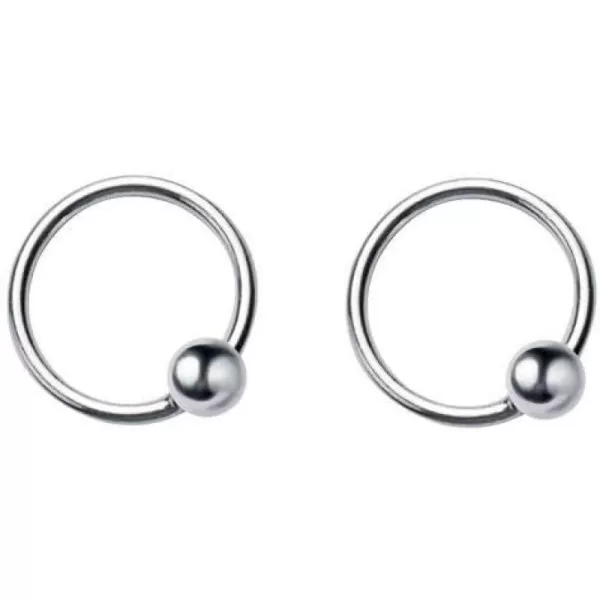 20G Sterling Silver Ball Bead Sleeper Tiny Small Hoop Earrings Tragus Cartilage Nose Rings Septum Dainty Piercing Huggie Hoops6mm