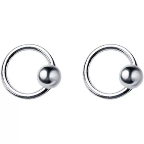 20G Sterling Silver Ball Bead Sleeper Tiny Small Hoop Earrings Tragus Cartilage Nose Rings Septum Dainty Piercing Huggie Hoops8mm
