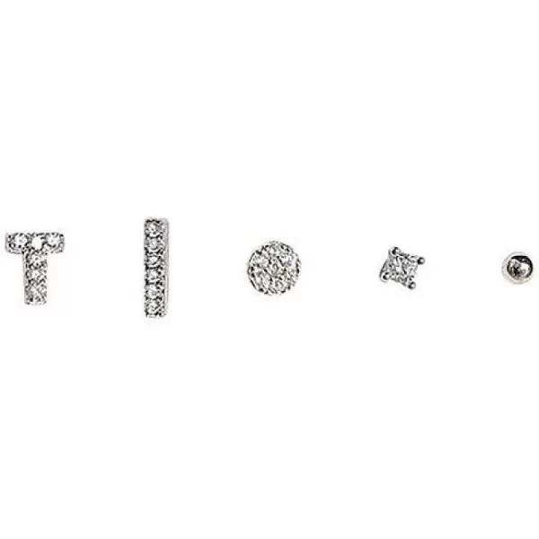 5 PCS Sterling Silver Crystal Stud Earrings Set for Women Girls Hypoallergenic CZ Mini Bar Ball Bead Alphabat Letter Initial T Round Diamond Cartilage Tragus Post Fashion Minimalist Jewelry Silver5 PCS Sterling Silver Crystal Stud Earrings Set for Women Girls Hypoallergenic CZ Mini Bar Ball Bead Alphabat Letter Initial T Round Diamond Cartilage Tragus Post Fashion Minimalist Jewelry Silver
