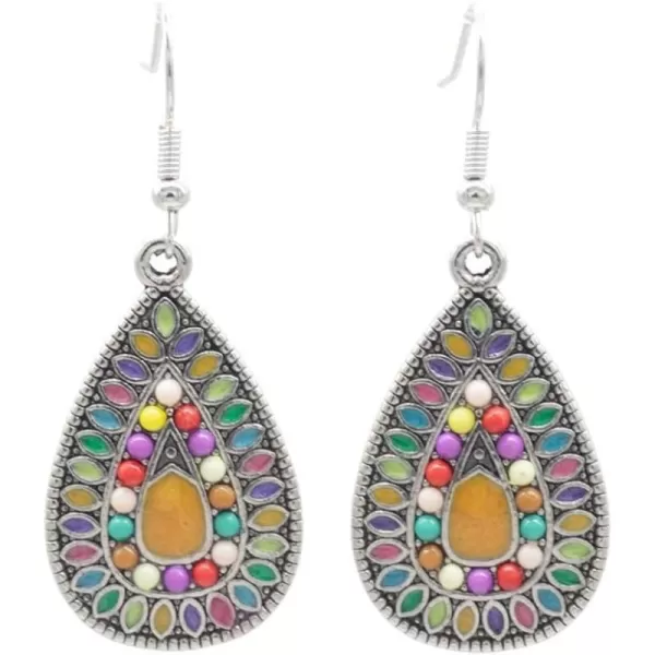 Bohemian Colored Teardrop Dangle Earrings for Women Girls Vintage Boho Ball Bead Statement Drop Dangling Hook Stud Lightweight JewelryBohemian Colored Teardrop Dangle Earrings for Women Girls Vintage Boho Ball Bead Statement Drop Dangling Hook Stud Lightweight Jewelry