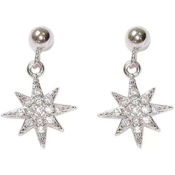 Crystal Star Dangle Stud Earrings for Women Girls S925 Sterling Silver 18K White Gold Plated CZ Small Snowflake Starlet Drop Dangling Studs Ball Bead Post Pin Earring Shiny Wedding Birthday GiftsCrystal Star Dangle Stud Earrings for Women Girls S925 Sterling Silver 18K White Gold Plated CZ Small Snowflake Starlet Drop Dangling Studs Ball Bead Post Pin Earring Shiny Wedding Birthday Gifts