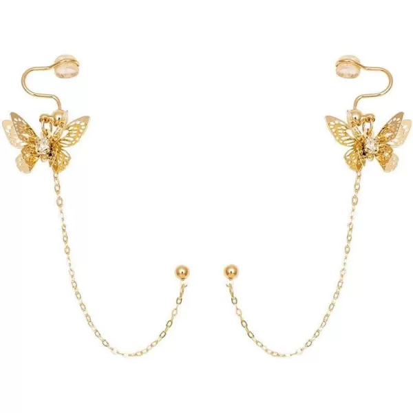 Dainty Butterfly Ear Cuff Crawler Climer Earring for Women Girls Tiny Small Cartilage Hoop Tassel Chain Drop Dangle Ball Stud Sterling Silver Post Pin CZ Filigree Huggie Fashion Jewelry GoldDainty Butterfly Ear Cuff Crawler Climer Earring for Women Girls Tiny Small Cartilage Hoop Tassel Chain Drop Dangle Ball Stud Sterling Silver Post Pin CZ Filigree Huggie Fashion Jewelry Gold