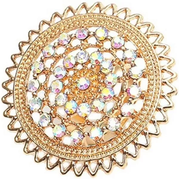Dtja Vintage Big Round Statement Ring for Women Girls Boho Antique Mosaic Crystal CZ Expandable Open Wrap Finger Rings Adjustable Comfort Fit Indian Bollywood Style Exaggerated JewelryLacy