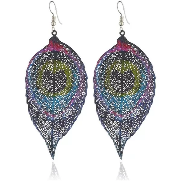 Filigree Long Leaf Drop Statement Earrings for Women Girls Vintage Bohemian Colorful Leaves Dangle Stud Hook Earring Fashion Dainty Boho Ethnic Jewelry HeartFiligree Long Leaf Drop Statement Earrings for Women Girls Vintage Bohemian Colorful Leaves Dangle Stud Hook Earring Fashion Dainty Boho Ethnic Jewelry Heart