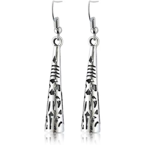 Geometric Filigree Dangle Drop Earrings for Women Girls Vintage Bell Cone Charms Dangling Hook Stud Earring Boho Unique Oxidized JewelryGeometric Filigree Dangle Drop Earrings for Women Girls Vintage Bell Cone Charms Dangling Hook Stud Earring Boho Unique Oxidized Jewelry
