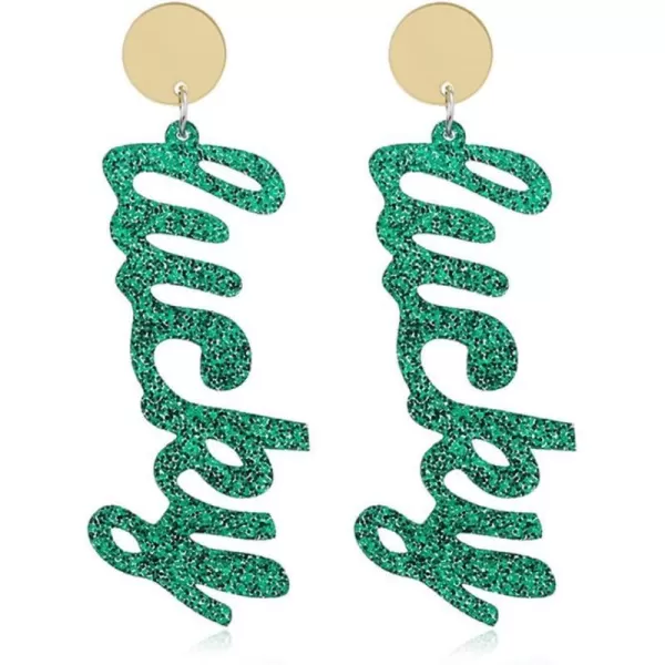 Green Lucky Statement Dangle Drop Earrings for Women Girls Long Acrylic Shiny Sequins Shamrock Celebration Charms Earrings Fashion Lightweight St Patricks Day Holiday Jewelry Gifts SouvenirsGreen Lucky Statement Dangle Drop Earrings for Women Girls Long Acrylic Shiny Sequins Shamrock Celebration Charms Earrings Fashion Lightweight St Patricks Day Holiday Jewelry Gifts Souvenirs