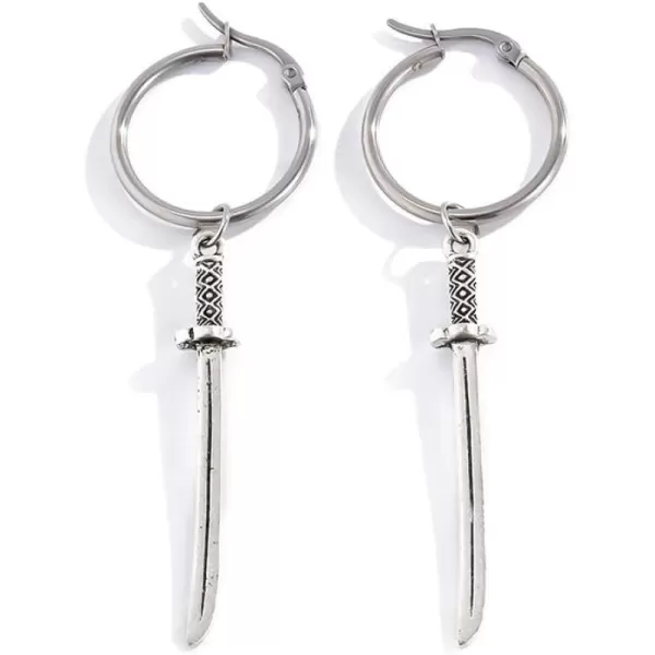 Long Sword Dangle Small Hoop Earrings for Women Girls Hypoallergenic Unisex Charms Dagger Katana Knift Drop Dangling ClickTop Leverback Huggie Hoops Cuff Earring Fashion Punk JewelryLong Sword Dangle Small Hoop Earrings for Women Girls Hypoallergenic Unisex Charms Dagger Katana Knift Drop Dangling ClickTop Leverback Huggie Hoops Cuff Earring Fashion Punk Jewelry